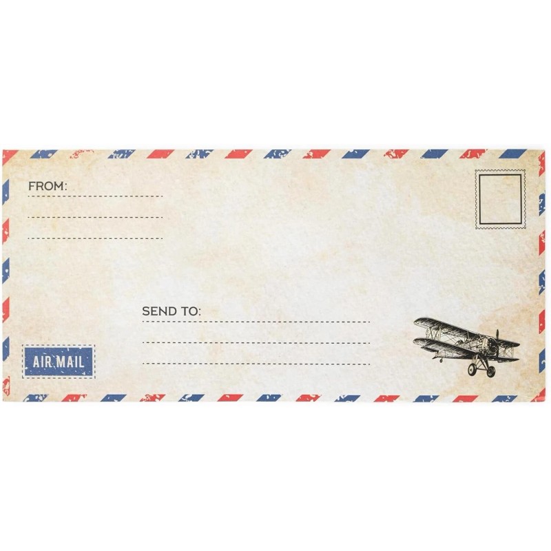 Bargain Paradise 50 Pack Airmail Envelopes -Blue Airmail Envelopes- Air