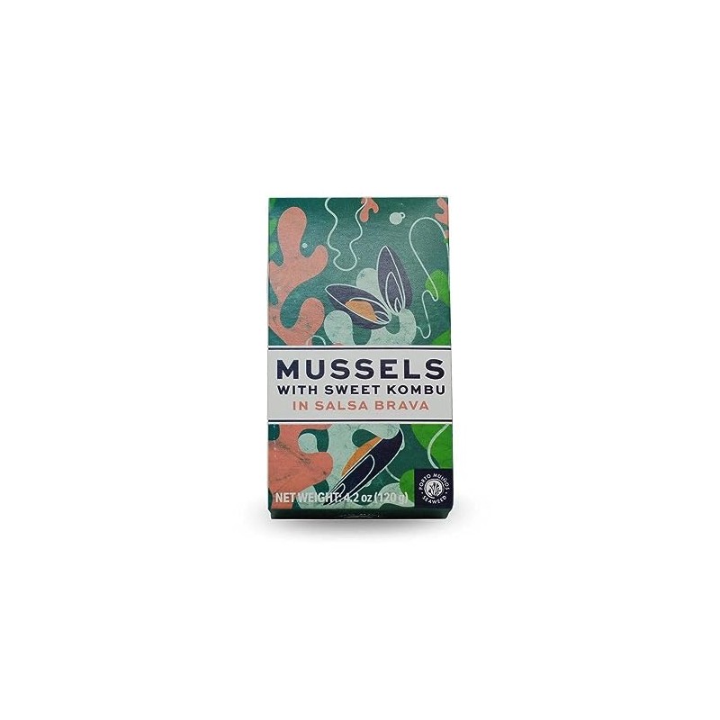Porto-Muinos. Mussels with Sweet Kombu in Salsa Brava (Spicy Sauce).