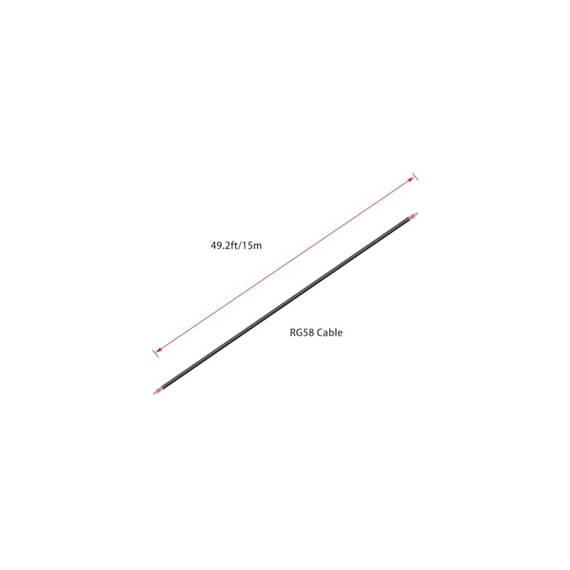 Vecys RG58 RF Coaxial Coaxial Cable 49.2FT/15M