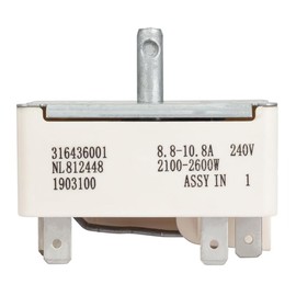 316436001 Stove Burner Control Switch Replacement - Designed for Frigidaire & Kenmore Ranges, Supports 8-Inch Surface Element, Replaces 316021501, 1155395, PS1145040, Durable & Reliable Design