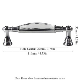 SagaSave Kristall-Schrankgriffe, 96 mm, Kristall-Schrankgriffe, Strass, Schubladengriffe für Schubladen, Schränke, Glasschiebetüren, 4 Stück