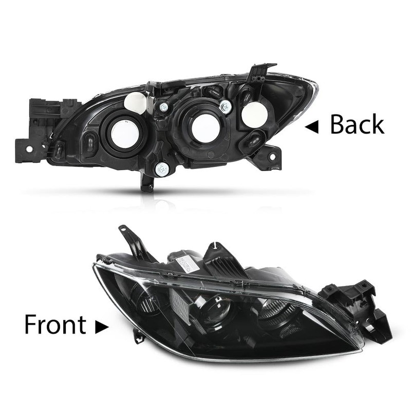 G-PLUS Projector Headlights Assembly Halogen Compatible with Mazda 3 4-Door