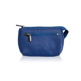 Josephine Osthoff MAXX Key Case Coin Pocket in Real Leather with Credit Card RFID Protection Double Stitching 1 Outer Pocket 1 Card Slot 1 Key Compartment with 2 Rings, royal