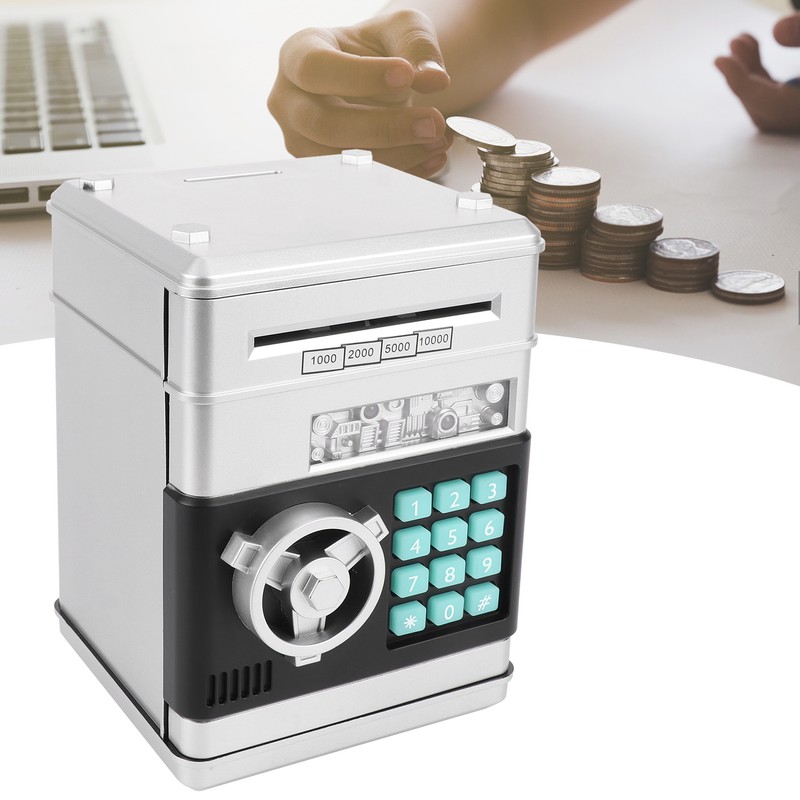 Electronic Piggy Bank Simulation ATM Password Money Box Cash Coins