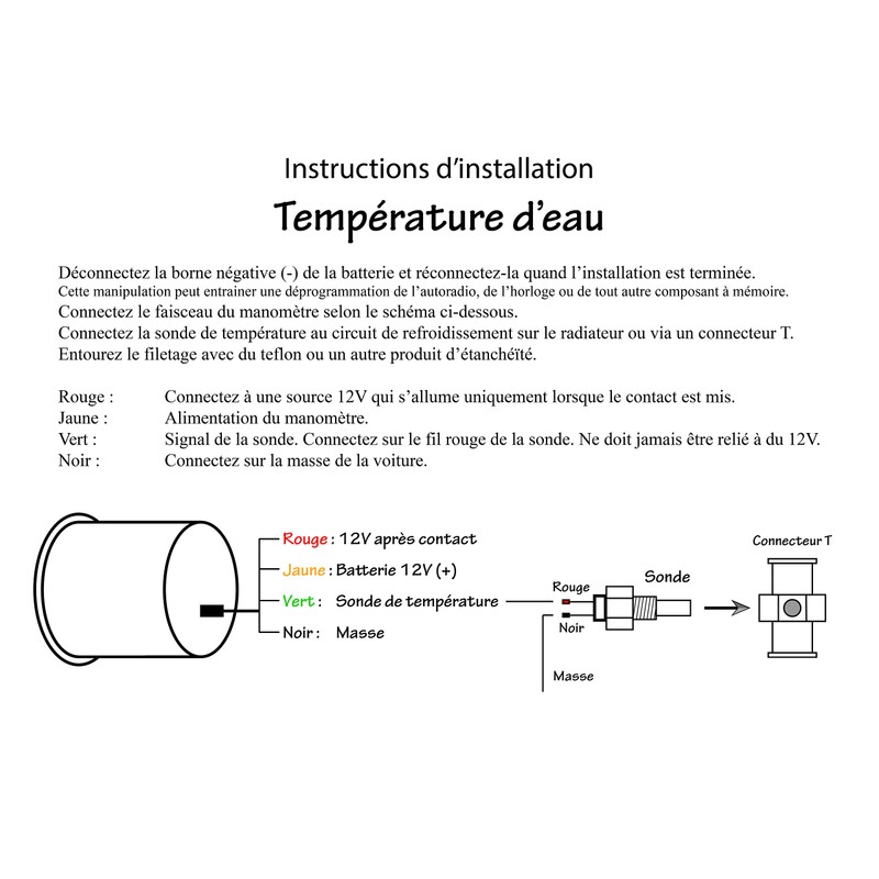 Vega Water Temperature Gauge 20-150 °C Digital Display and LEDs