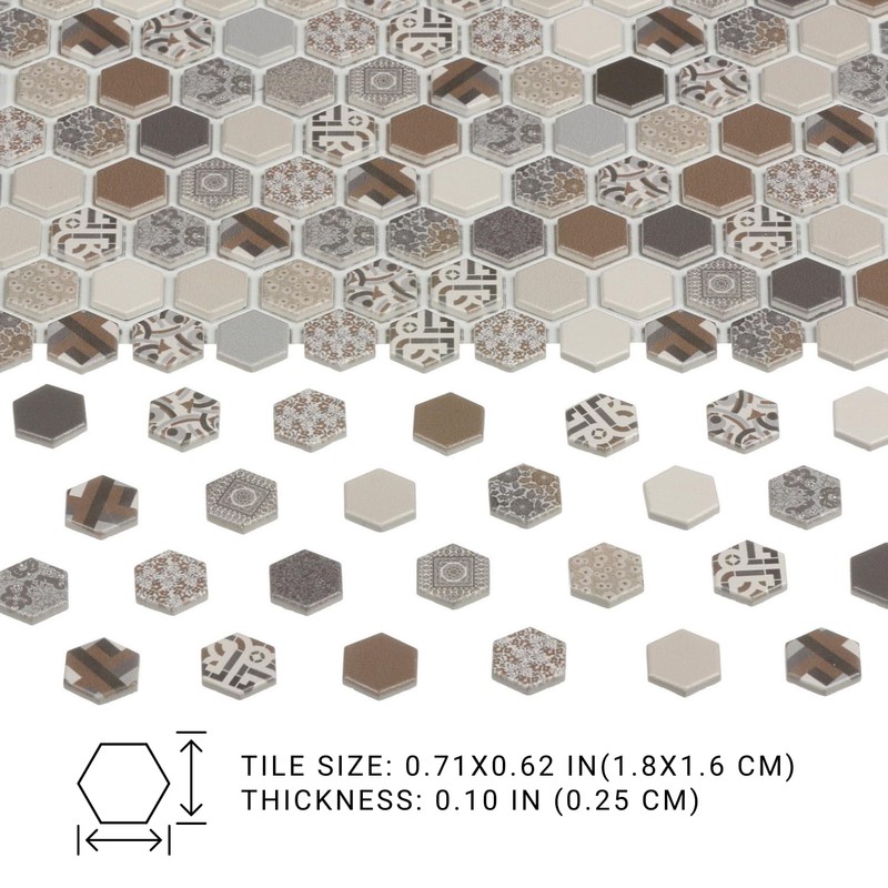 240 pcs, Dollhouse Flooring, 1:12 Scale Doll House Hexagonal Tiles,