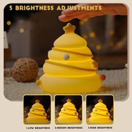 HAPPYBAG Christmas Tree Silicone Night Light LED Squishy Nursery Toddler Rechargeable Night Light,Cute Stuff Gift for Baby,Kids,Toddlers lamp,Kawaii Room Décor