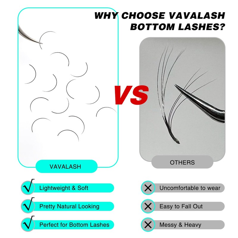 VAVALASH Bottom Lash Extensions 5/6/7mm Mixed Under Bottom Lower Eyelash