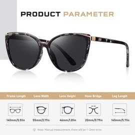 Colrea Trendy Cat Eye Sunglasses for Women Fashion Cateye UV400 Protection Glasses CL22017