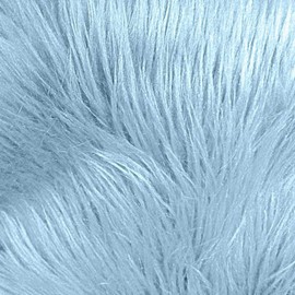 Faux Shaggy Fur Fabric Full Long Pile Fluffy Pre-Cut Strip for Crafts Gnomes Poms Dwarf Elves Costumes Winter Decor DIY Easy to Cut & Sew Lots of Color (Baby Blue, 8X58 Fur Strip)