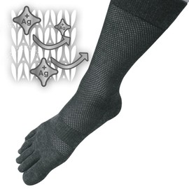 Pax-Asian Men's Five Fingers Socks silver ion 25-27cm 3-Pair Set #811