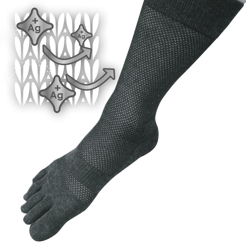 Pax-Asian Men's Five Fingers Socks silver ion 25-27cm 3-Pair Set