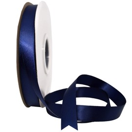 Morex Ribbon 08816/50-370 Double Face Satin Ribbon, 5/8" by 50 yd, Navy