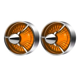 FATECIM 2" Turn Signal Light Covers Turbine Replacement Amber Lenses Clip On for Softail Street Road Glide Fat Boy Sportster Dyna Deluxe Chrome Bezel