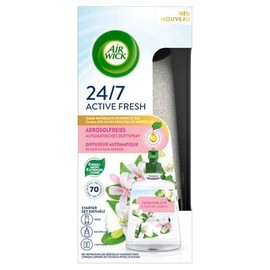 Air Wick Active Fresh Starter Set - Aeorosol Free Automatic Air Freshener - Jasmine Blossom Room Fragrance - 228ml Refill + Device