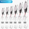 10pcs Fishing Spoon Metal Lure with Sharp Treble Hooks Hard