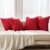 MIULEE Christmas Pack of 4 Red Corduroy Decorative Throw Pillow