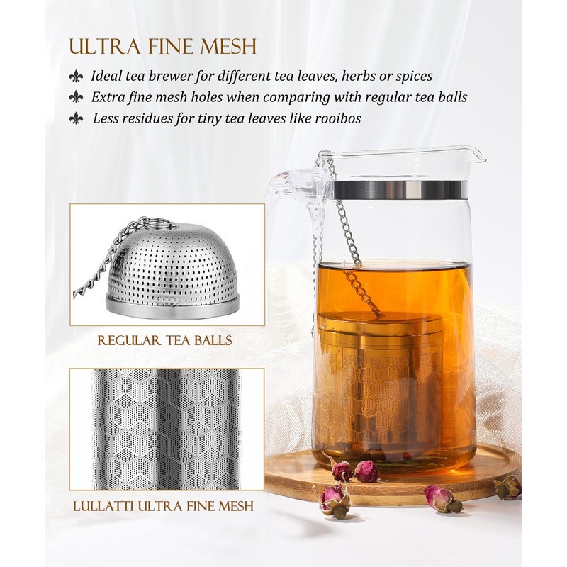 LULLATTI Large Tea Infuser for Loose Tea(1 Pack), 304 Stainless