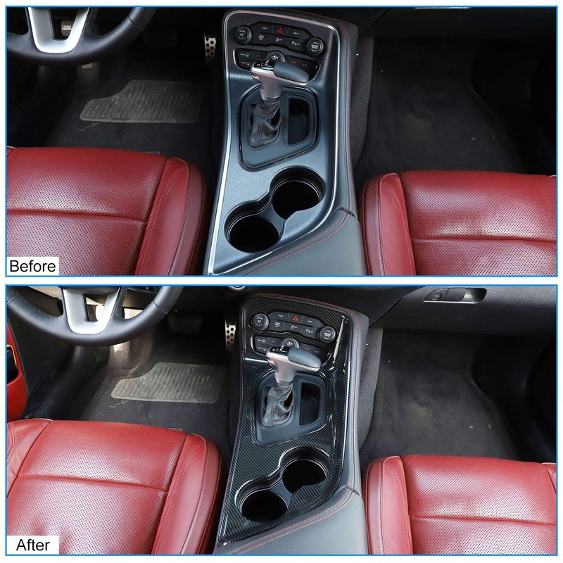JeCar for Challenger Carbon Fiber Interior Trim Gear Shift Panel
