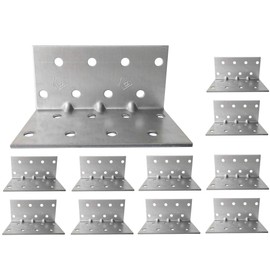 Corner Braces Brackets Plates, Heavy Duty Wooden Angle, Metal Steel Sheet Galvanised L 1.57"x 1.57"x 3.15"x 0.06"(40 x 40 x 80mm x 1.5mm) Pack of 10pcs