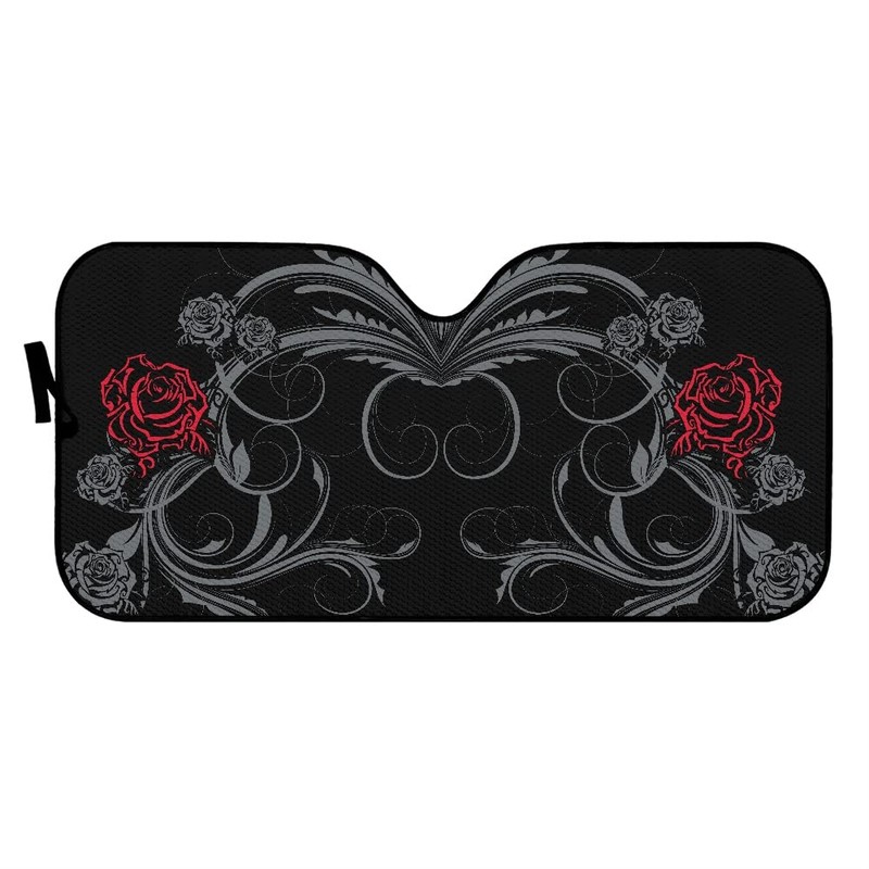 YSTARDREAM Goth Rose Auto Shade for Windshield Foldable Sunshade for