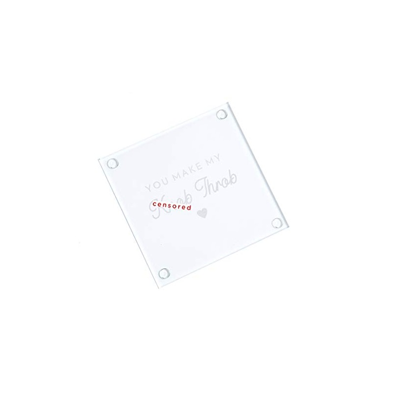 "You Make My Knob Throb" Glass Coaster - Anniversary Christmas