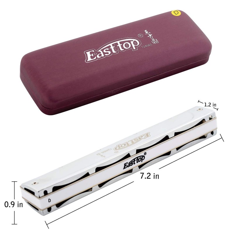 East Top 24 Hole Tremolo Harmonica in Low D -