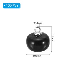 PATIKIL 10 mm Pearl Buttons, 100 Pieces Chubby Buttons, Large Button, Handmade Clasp, White Faux Pearl with Shaft for Crafts, Sewing, Clothing, Silver Black