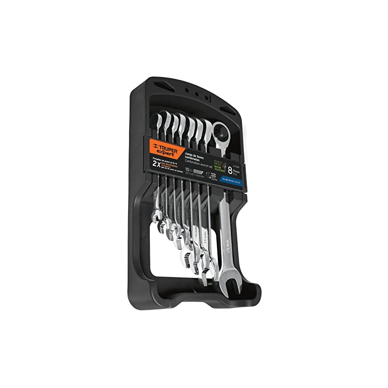 Truper Expert JC-8XM, Juego de 8 llaves combinadas pulidas mm