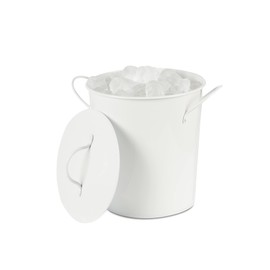 bar@drinkstuff Galvanised Steel Insulated Ice Bucket White - Metal Party Tub for Serving Ice Cubes