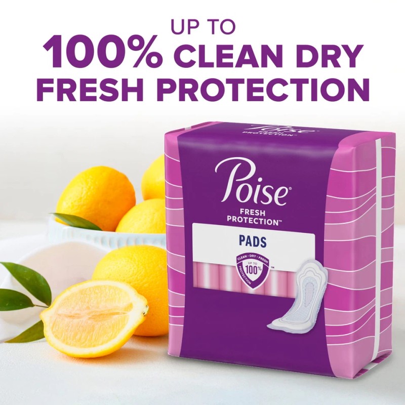 Poise Incontinence Pads for Women 5 Drop Maximum Absorbency Long