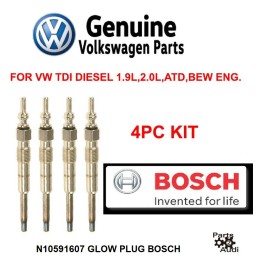 VOLKSWAGEN Genuine VW DIESEL Glow Plugs 5 volts VW TDI Diesel 1.9L, 2.0L Diesel N10591607