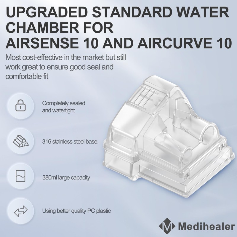 Replacement Water Chamber for AirSense 10 and AirCurve 10, Improved