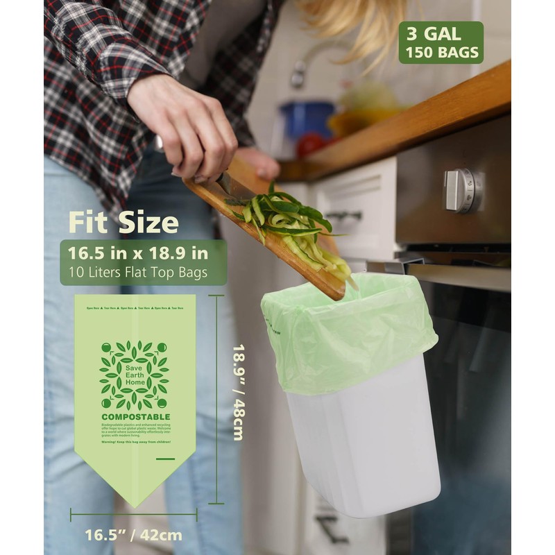 AYOTEE 150 Count Compostable Trash Bags 3 Gallon Trash Bag,