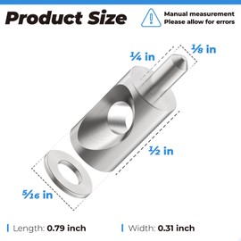 Shower Door Stainless Steel Hinge Pin fits for Framed Shower Door with Continuous Hinge, Shower Door Pivot Hinge Pin 5/16" Diameter and Washer 2 Pack