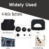 100 Pcs Black Resin Sewing Buttons, 5 Sizes 4-Hole Buttons