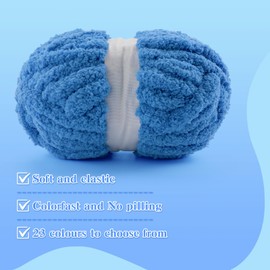 8 Pack Chunky Yarn for Crocheting, Blanket Thick Chenille Yarn for Hand Knitting, Soft Yarn Chunky Yarn for Crochet 28 Yds 7.7 Oz Each Skein (Pure White)