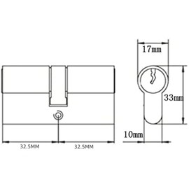 Security Cylinder Door Lock 68 mm 8x Keys 34/34 Brass