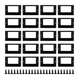 Kyuionty 20Pcs Antique Label Holder 3.1" x 2" Metal Name Card Frame for Office Library File Drawer Tag Cabinet Shelves Drawer (Black)