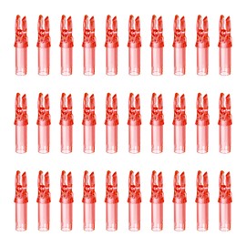 sourcing map Archery Arrow Nocks Plastic Carbon Arrow Inserts .244"/6.2mm for DIY Hunting Shooting Compound Recurve Bow(Transparent Red, Pack of 30)
