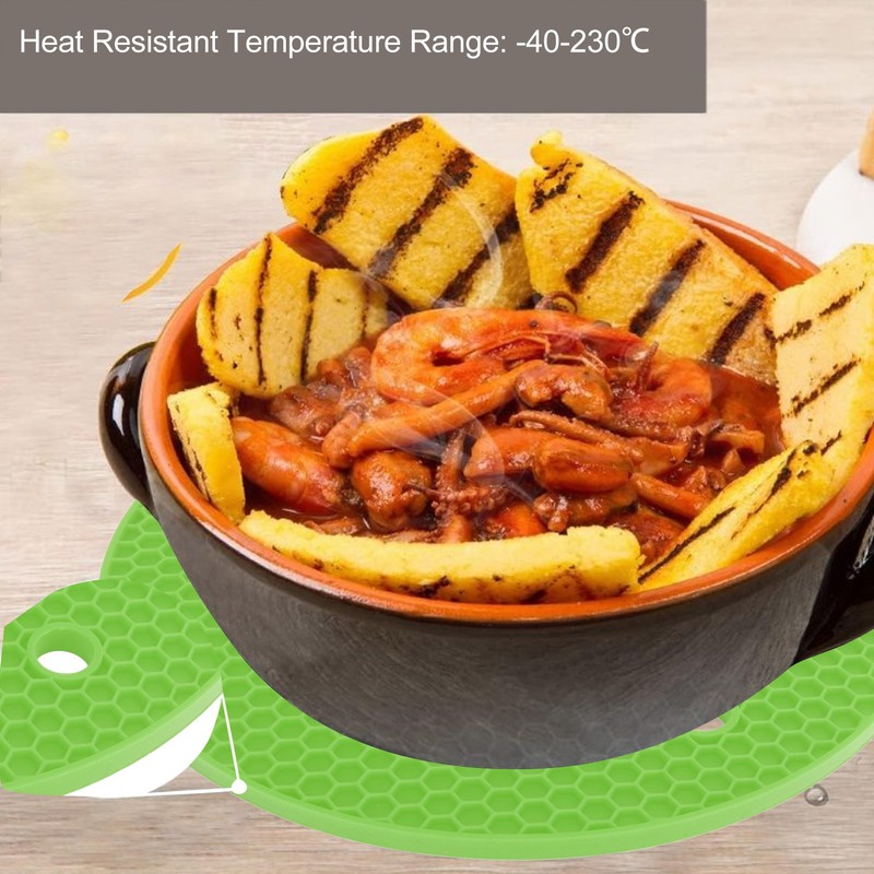 5Pcs Silicone Trivet Mat Square Round Honeycomb Hot Pad Non