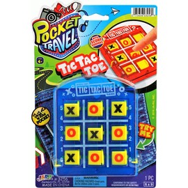 JA-RU Portable Tic Tac Toe (1 Pack) Classic Mini Board Games for Kids. Small Size Travel Games.Bulk Birthday Party Favor Stocking Stuffer. 3256-1A