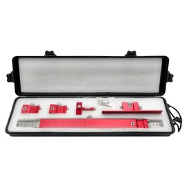 ShineUs Cabinet Hardware Jig Tool，for Handles and Knobs Drawer Guide Jig on Doors and Drawer Fronts - Red All Aluminum Box