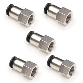CEKER 1/4 Inch Air Tube Fittings - 1/8 Npt Female Push To Connect Quick Connect Air Hose Fittings 5Packs