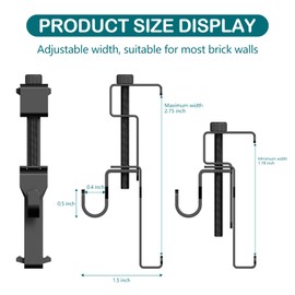 6Pcs Stainless Steel Brick Hooks, No Drill, No Nail Holes, Screws or Wall Damage - Black
