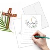 Boho Greenery Baptism Invitations with Envelopes - Watercolor Floral Religious