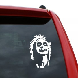 Black Heart Decals & More Beetlejuice Face Vinyl Decal | Color: White | 5" Tall