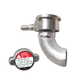 HCHCSPEED Upper Radiator Coolant Filler Neck Weld On Aluminum 90 Degree Hose Kit Natural