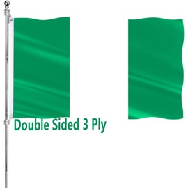 Nigerian Flag 3x5 Foot Double Sided Nigeria Flag for Car Wall Outdoor Heavy Duty 3 Ply 210D Polyester Nigerian National Flag Banner with Durable Canvas Header and 2 Brass Grommets