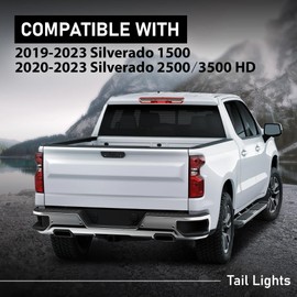 G-PLUS Tail Light Beake Lamp Compatible with 2019-2023 Chevy Silverado 1500,Fit 2020-2023 Silverado 2500HD 3500HD,Fit Halogen Type Only,Not Fit w/Factory LED Model,Right Luces TraserasAssembly